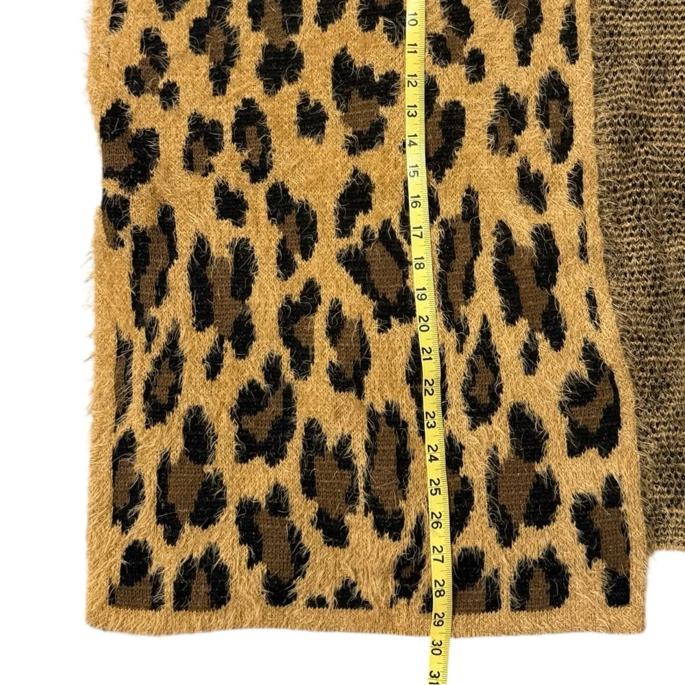 Leopard Animal Print‎ Fuzzy Kimono Cardigan Mob Wife Boho Oversized